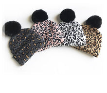 Load image into Gallery viewer, Matching Family Outfits Leopard Children Hats Mother Kids Hats Winter Kids Caps For Mother & Daughter in Elegan Leopard Design