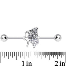 Load image into Gallery viewer, Clear Gem Sweet Sparkling Butterfly Industrial Barbell