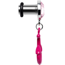 Load image into Gallery viewer, 2G Pink Dangling Anchor Steel Plug