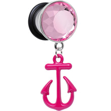 Load image into Gallery viewer, 1/2 Pink Dangling Anchor Steel Plug