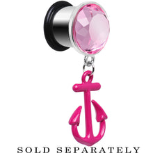 Load image into Gallery viewer, 1/2 Pink Dangling Anchor Steel Plug