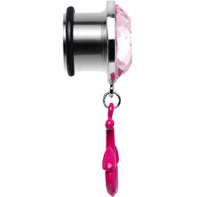 Load image into Gallery viewer, 9/16 Pink Dangling Anchor Steel Plug