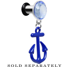 Load image into Gallery viewer, 4G Blue Dangling Anchor Steel Plug