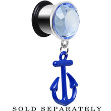 Load image into Gallery viewer, 1/2 Blue Dangling Anchor Steel Plug