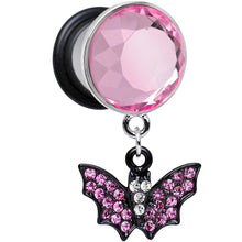 Load image into Gallery viewer, 1/2 Pink Gem Night Belongs to the Bat Steel Plug