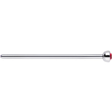 Load image into Gallery viewer, 20G 3/4 Red CZ Steel Straight Fishtail Nose Ring 2mm