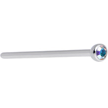 Load image into Gallery viewer, 18G 3/4 Aurora CZ Steel Straight Fishtail Nose Ring 2.5mm