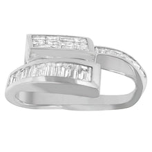 Load image into Gallery viewer, 14K White Gold 2 cttw Princess and Baguette Cut Diamond Double Loop Pendant Necklace (G-H, VS1-VS2)