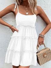 Load image into Gallery viewer, Elegant White Spaghetti Strap Dress Minimalist & Chic Summer Essential Unique Retro Dress