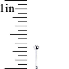 Load image into Gallery viewer, 20G 1/4 Clear Bezel Set CZ 14K Solid White Gold Nose Bone 2mm