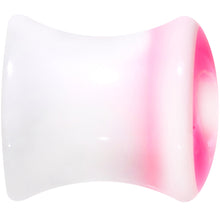 Load image into Gallery viewer, 0G White Pink Acrylic Adoring Heart Saddle Plug