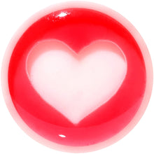 Load image into Gallery viewer, 9/16 White Red Acrylic Adoring Heart Saddle Plug