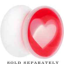 Load image into Gallery viewer, 9/16 White Red Acrylic Adoring Heart Saddle Plug