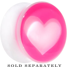 Load image into Gallery viewer, 18mm White Pink Acrylic Adoring Heart Saddle Plug