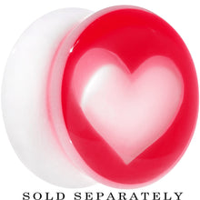 Load image into Gallery viewer, 20mm White Red Acrylic Adoring Heart Saddle Plug
