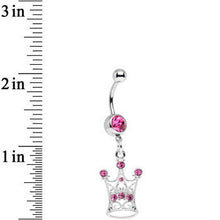 Load image into Gallery viewer, Pink Gem She Who Wears the Crown Dangle Belly Ring