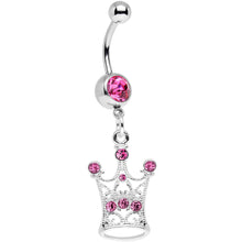 Load image into Gallery viewer, Pink Gem She Who Wears the Crown Dangle Belly Ring