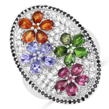 Load image into Gallery viewer, 5.01 Carat Genuine Multi Stones .925 Sterling Silver Ring