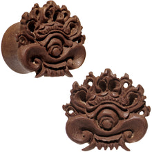 Load image into Gallery viewer, 5/8 Organic Wood Dark Magic Hand Carved Plug Set
