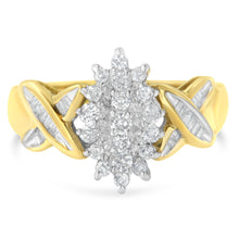 Load image into Gallery viewer, 10K Yellow Gold Round And Baguette-Cut Diamond Ring (1/2 Cttw, H-I Color, I1-I2 Clarity) - Size 6