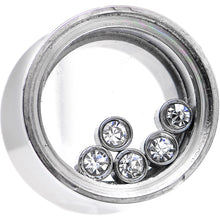 Load image into Gallery viewer, 1/2 Moveable Clear Cubic Zirconia Stainless Steel Saddle Plug