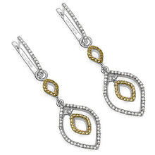 Load image into Gallery viewer, 1.00 Carat Genuine White Diamond & Yellow Diamond .925 Sterling Silver Earrings