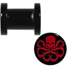 Load image into Gallery viewer, 2G Black Acrylic Licensed Hydra Logo Screw Fit Plug Set