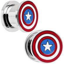 Load image into Gallery viewer, 1/2 Stainless Steel Licensed Captain America Screw Fit Plug Set