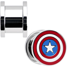 Load image into Gallery viewer, 1/2 Stainless Steel Licensed Captain America Screw Fit Plug Set