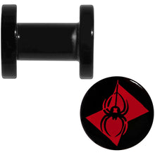 Load image into Gallery viewer, 4G Black Acrylic Licensed Black Widow Logo Screw Fit Plug Set