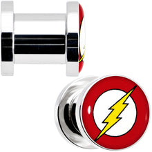 Load image into Gallery viewer, 0G Stainless Steel Licensed The Flash Logo Screw Fit Plug Set