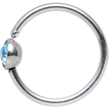 Load image into Gallery viewer, 20G 5/16 Stainless Steel Bright Aqua Gem Round Nose Hoop