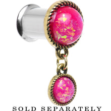 Load image into Gallery viewer, Double Pink Imitation Opal Dangle Plug Sizes 5mm to 1 Inch