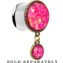 Load image into Gallery viewer, Double Pink Imitation Opal Dangle Plug Sizes 5mm to 1 Inch