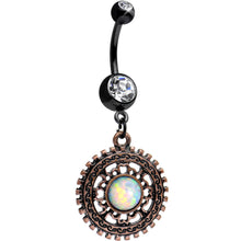 Load image into Gallery viewer, Clear Gem Imitation Opal Aztec Magic Dangle Belly Ring