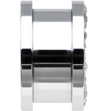 Load image into Gallery viewer, 9/16 Stainless Steel Clear Gem Red Heart Tunnel Plug