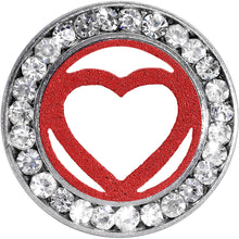 Load image into Gallery viewer, 9/16 Stainless Steel Clear Gem Red Heart Tunnel Plug