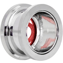 Load image into Gallery viewer, 9/16 Stainless Steel Clear Gem Red Heart Tunnel Plug