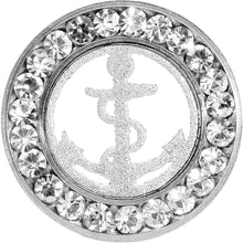 Load image into Gallery viewer, 1/2 Stainless Steel Clear Gem Anchor Tunnel Plug