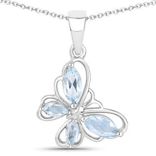 Load image into Gallery viewer, 0.78 Carat Genuine Blue Topaz .925 Sterling Silver Pendant