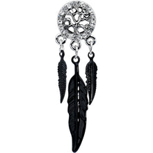 Load image into Gallery viewer, 0G Clear Gem Steel Single Flare Tree of Life Dangle Plug Set