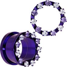 Load image into Gallery viewer, 3/4 Purple Titanium Tunnels with Removable Dermal Tops
