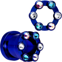 Load image into Gallery viewer, 7/16 Dark Blue Titanium Tunnels with Removable Dermal Tops