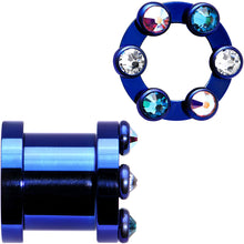 Load image into Gallery viewer, 7/16 Dark Blue Titanium Tunnels with Removable Dermal Tops