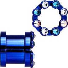 Load image into Gallery viewer, 13mm Dark Blue Titanium Tunnels with Removable Dermal Tops