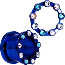 Load image into Gallery viewer, 5/8 Dark Blue Titanium Tunnels with Removable Dermal Tops