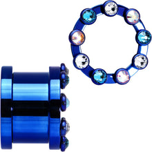 Load image into Gallery viewer, 5/8 Dark Blue Titanium Tunnels with Removable Dermal Tops