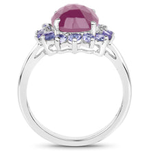 Load image into Gallery viewer, 5.53 Carat Genuine Pink Sapphire & Tanzanite .925 Sterling Silver Ring