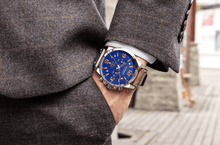 Load image into Gallery viewer, Retro Waterproof Watch With Chronometers Steel Case And Leather Belts Unique Design Excellent Look Perfect Gift For Your Man