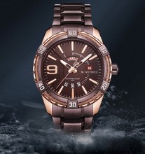 Load image into Gallery viewer, Men's Luxury Stainless steal Waterproof Watch With Day And Date Display Unique Design Perfect Gift In Modern Metal Men Wrist Watch Design